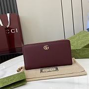 Gucci Zip Around Wallet Bamboo Red 19.5x11x3cm - 1