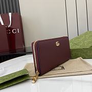 Gucci Zip Around Wallet Bamboo Red 19.5x11x3cm - 5