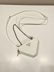 Prada Saffiano Leather Mini Pouch White 15x10x5cm - 5