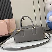 Miu Miu Arcadie Bag Grey Leather 27x9x12cm - 4