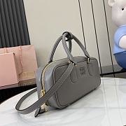 Miu Miu Arcadie Bag Grey Leather 27x9x12cm - 5