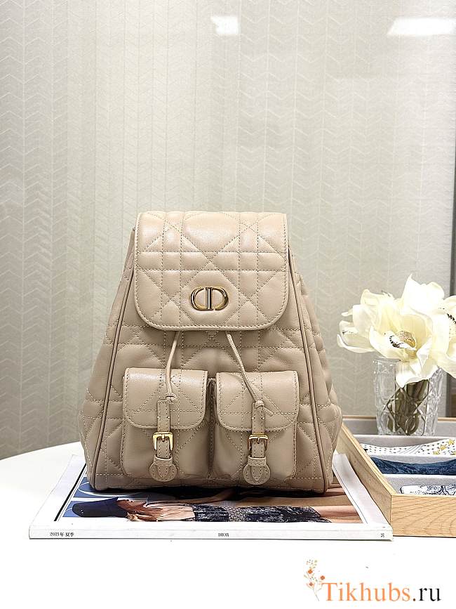 Dior Medium Caro Backpack Beige Lambskin 23 x 26.7 x 12.5 cm - 1