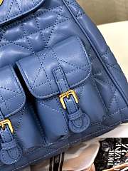 Dior Medium Caro Backpack Blue Lambskin 23 x 26.7 x 12.5 cm - 6