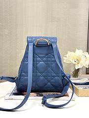 Dior Medium Caro Backpack Blue Lambskin 23 x 26.7 x 12.5 cm - 3