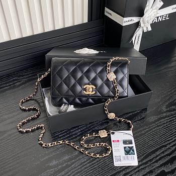 Chanel Wallet Chain Woc Black Lambskin 19cm