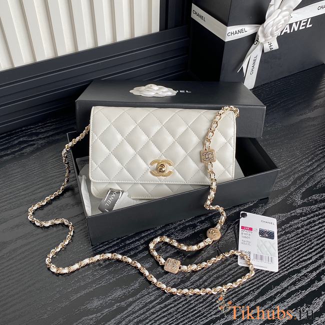 Chanel Wallet Chain Woc White Lambskin 19cm - 1