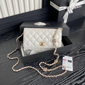 Chanel Wallet Chain Woc White Lambskin 19cm