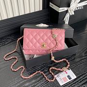 Chanel Wallet Chain Woc Pink Lambskin 19cm - 1