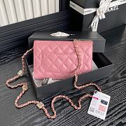 Chanel Wallet Chain Woc Pink Lambskin 19cm - 3