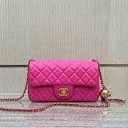 Chanel Flap Bag Neon Pink Bell 20x13x7cm - 1