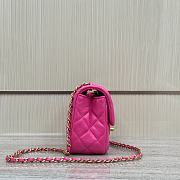 Chanel Flap Bag Neon Pink Bell 20x13x7cm - 6