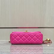 Chanel Flap Bag Neon Pink Bell 20x13x7cm - 5