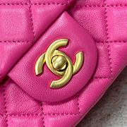 Chanel Flap Bag Neon Pink Bell 20x13x7cm - 3