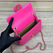 Chanel Flap Bag Neon Pink Bell 20x13x7cm - 2