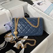 Chanel Flap Bag Blue Flower Gold Lambskin 20x13x7cm - 5