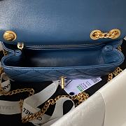 Chanel Flap Bag Blue Flower Gold Lambskin 20x13x7cm - 4