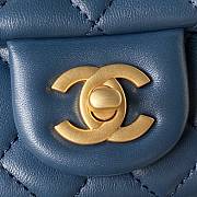 Chanel Flap Bag Blue Flower Gold Lambskin 20x13x7cm - 3