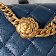 Chanel Flap Bag Blue Flower Gold Lambskin 20x13x7cm - 2