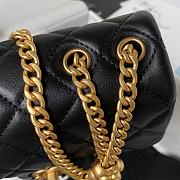 Chanel Mini Flap Bag Camellia Lambskin Black Gold 18x13x7cm - 5