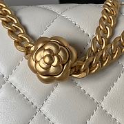 Chanel Mini Flap Bag Camellia Lambskin White Gold 18x13x7cm - 2