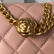 Chanel Mini Flap Bag Camellia Lambskin Pink Gold 18x13x7cm - 2