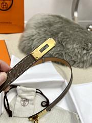 Hermes Kelly 18 Gold Hardware Grey Belt - 5