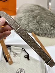 Hermes Kelly 18 Gold Hardware Grey Belt - 4