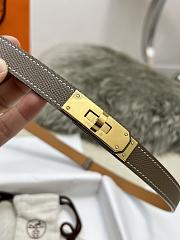 Hermes Kelly 18 Gold Hardware Grey Belt - 3