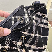 Burberry Medium Check Drawstring Black Pouch​ 27.5x16x29cm - 3