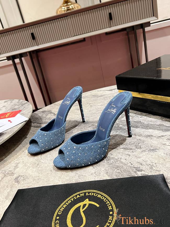 Christian Louboutin Kate 100 Suede Pumps Denim - 1