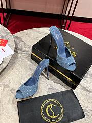 Christian Louboutin Kate 100 Suede Pumps Denim - 3