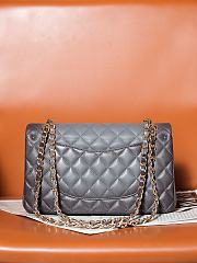 Chanel Classic 11.12 Flap Bag Lambskin Gold Grey 25cm - 2