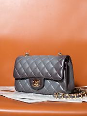 Chanel Classic 11.12 Flap Bag Lambskin Gold Grey 20cm - 5