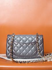 Chanel Classic 11.12 Flap Bag Lambskin Gold Grey 20cm - 2