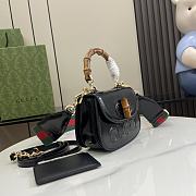 Gucci Bamboo 1947 Mini Top Handle Black Bag 17x12x7.5cm - 6