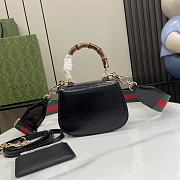 Gucci Bamboo 1947 Mini Top Handle Black Bag 17x12x7.5cm - 5