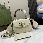 Gucci Bamboo 1947 Mini Top Handle White Bag 17x12x7.5cm - 1