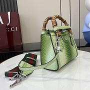 Gucci Diana Mini Python Tote Bag Green 20x16x10cm - 5