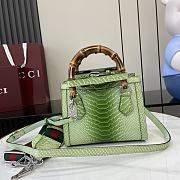 Gucci Diana Mini Python Tote Bag Green 20x16x10cm - 3