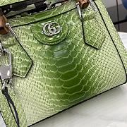 Gucci Diana Mini Python Tote Bag Green 20x16x10cm - 2