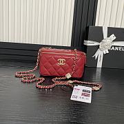 Chanel 24k Vanity Red Lambskin 17cm - 1