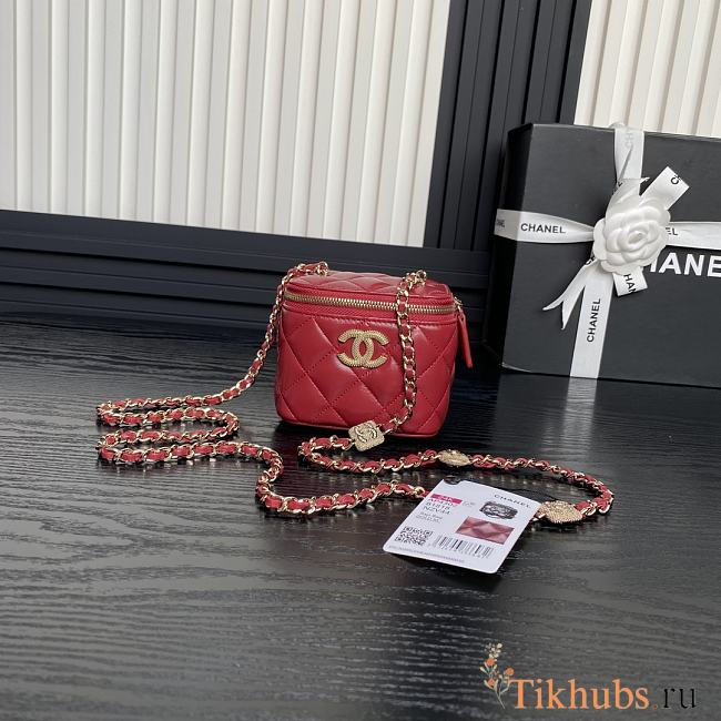 Chanel Vanity Red Bag 11x8.5x7cm - 1