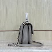 Chanel Top Handle Trendy Grey Lambskin Silver Bag 25cm - 5
