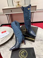 Christian Louboutin Santiabooty 85mm Low Boots Denim - 4