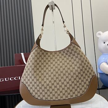 Gucci B Medium Shoulder Bag Beige Dark Brown 49x46x4cm