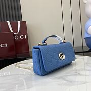 Gucci GG Milano Mini Top Handle Bag Blue 21x12.5x4.5cm - 6