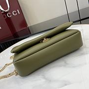 Gucci GG Milano Mini Top Handle Bag Green Leather 21x12.5x4.5cm - 3