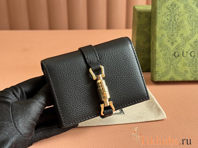 Gucci Jackie 1961 Card Case Wallet Black 11x8.5cm - 1