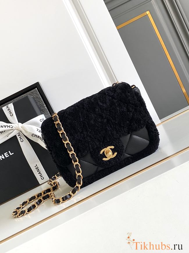 Chanel Mini Flap bag Fleece Gold Black 18x12x6cm - 1
