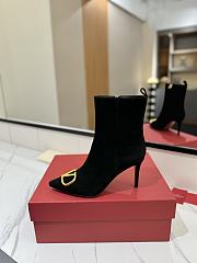 Valentino Black Suede Boots Heel 8cm - 4